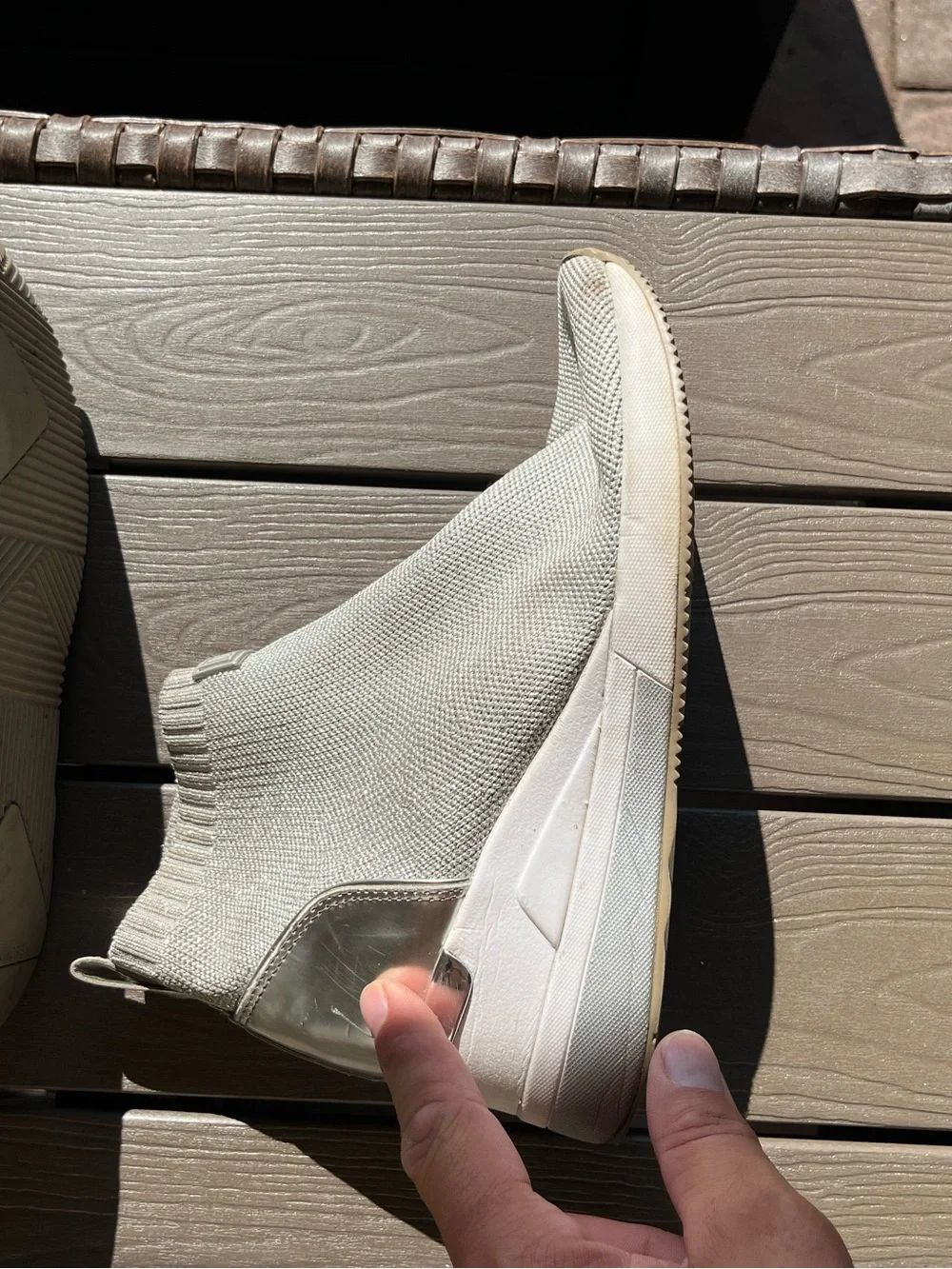 Michael Kors Gray Knit Slip-On Ankle Boots